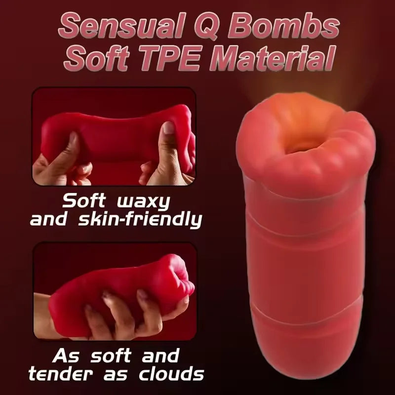 Automatic Male Masturbator Cup Vibrator Tongue Licking Blowjob Real Vagina Pocket Pussy Penis Oral Sex Toy For Adult Men Sexshop