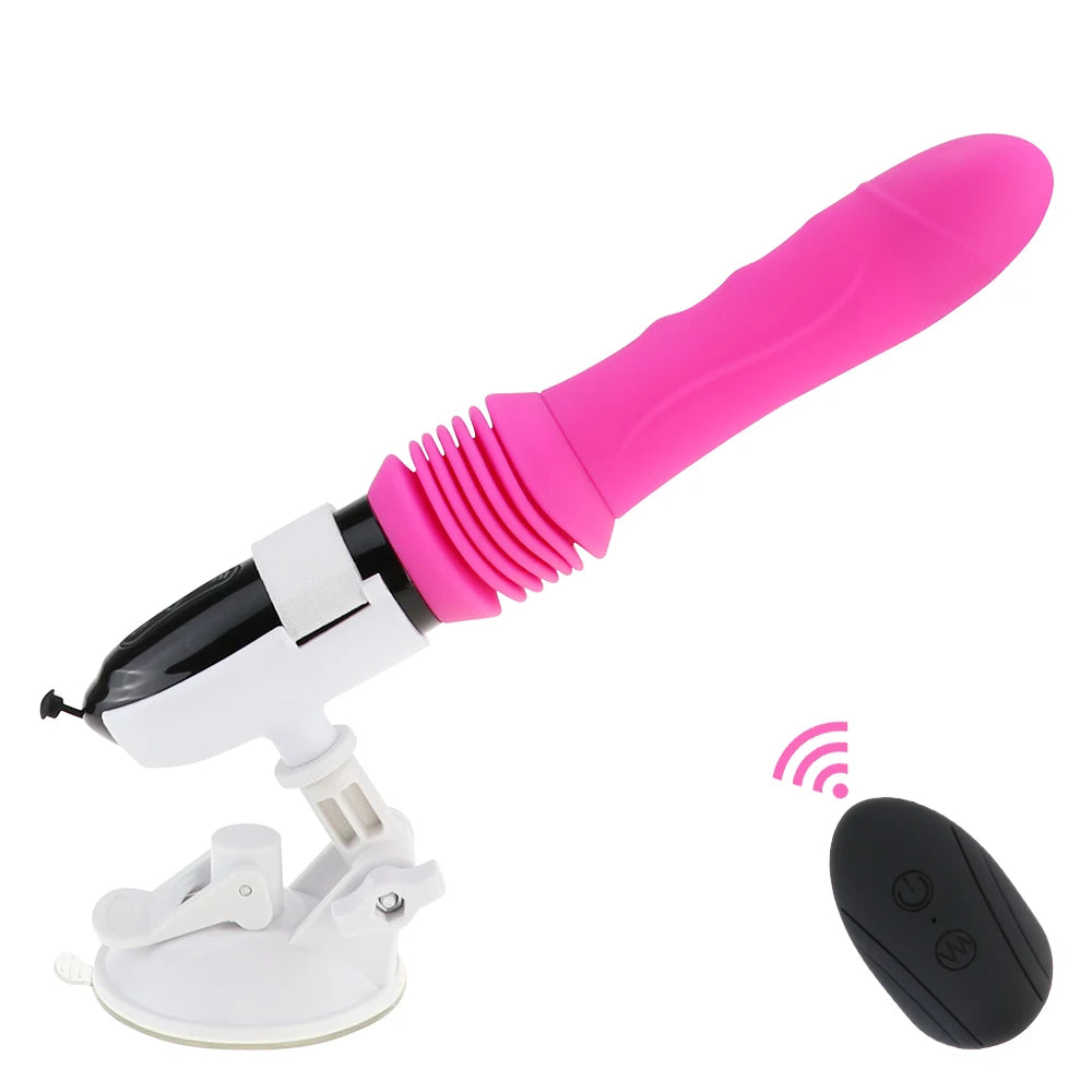 Wireless Remote Control Telescopic Cannon Machine, Women's Pull-out Vibration Massage Orgasm Masturbation Device, Adult Sex Toy