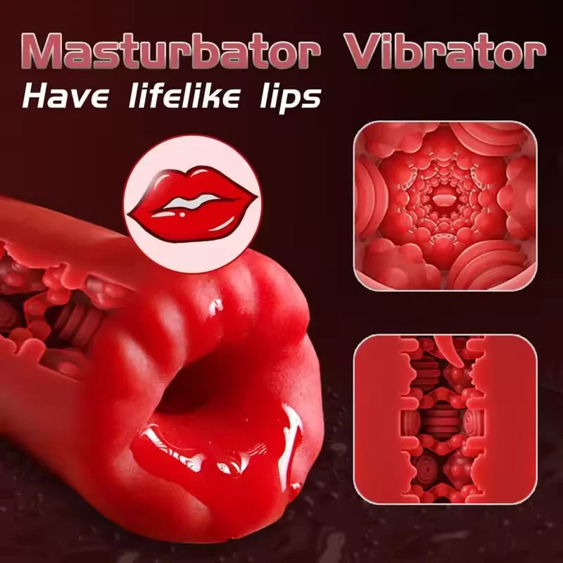 Automatic Male Masturbator Cup Vibrator Tongue Licking Blowjob Real Vagina Pocket Pussy Penis Oral Sex Toy For Adult Men Sexshop