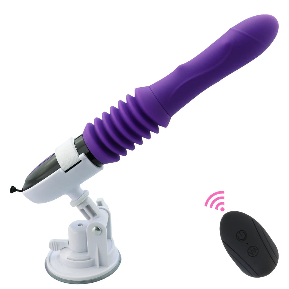Wireless Remote Control Telescopic Cannon Machine, Women's Pull-out Vibration Massage Orgasm Masturbation Device, Adult Sex Toy