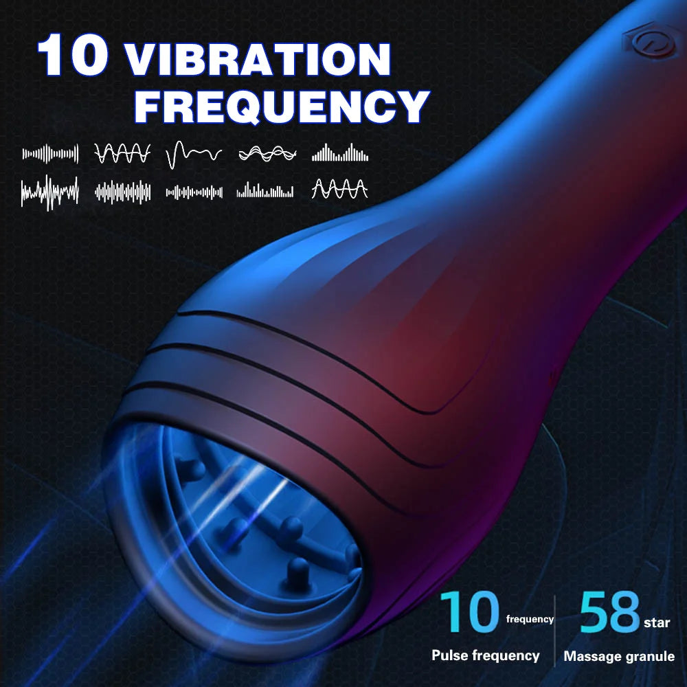 10 Modes Penis Delay Trainer Vibrator Male Masturbator Automatic Oral Climax Sex Glans Stimulate Massager Adult Sex Toys for Men