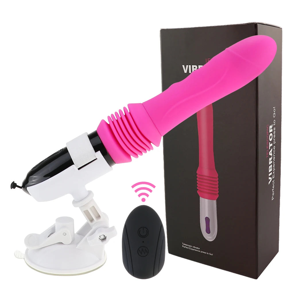 Wireless Remote Control Telescopic Cannon Machine, Women's Pull-out Vibration Massage Orgasm Masturbation Device, Adult Sex Toy