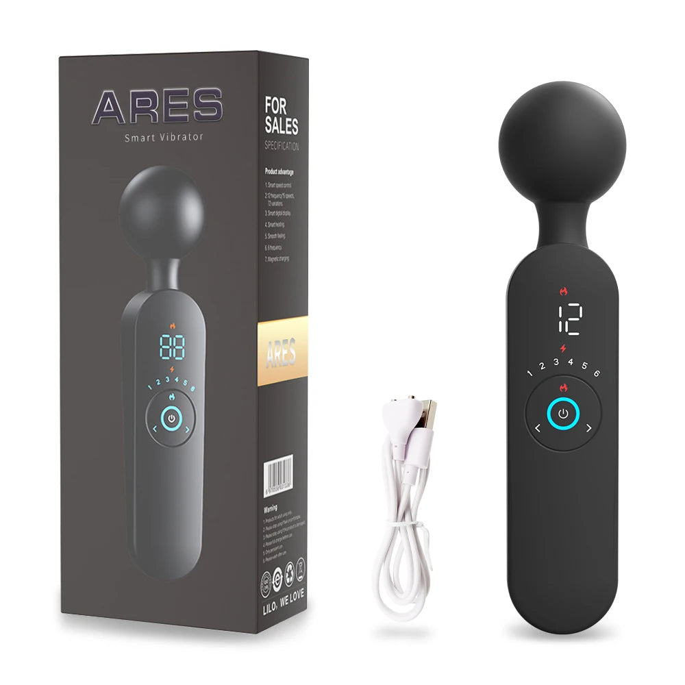 Digital Display USB Rechargeable AV Vibrator for Women Heated Clitoral Stimulator Powerful Female Massager Adult Products