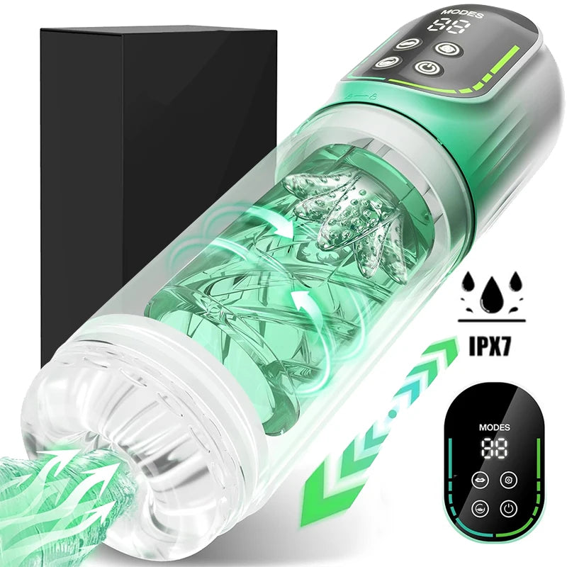Automatic Male Masturbator Cup Penis Pump 7 Modes Sucking Rotating Licking Modes Pocket Pussy Stroker Blowjob Sex Toys For Men