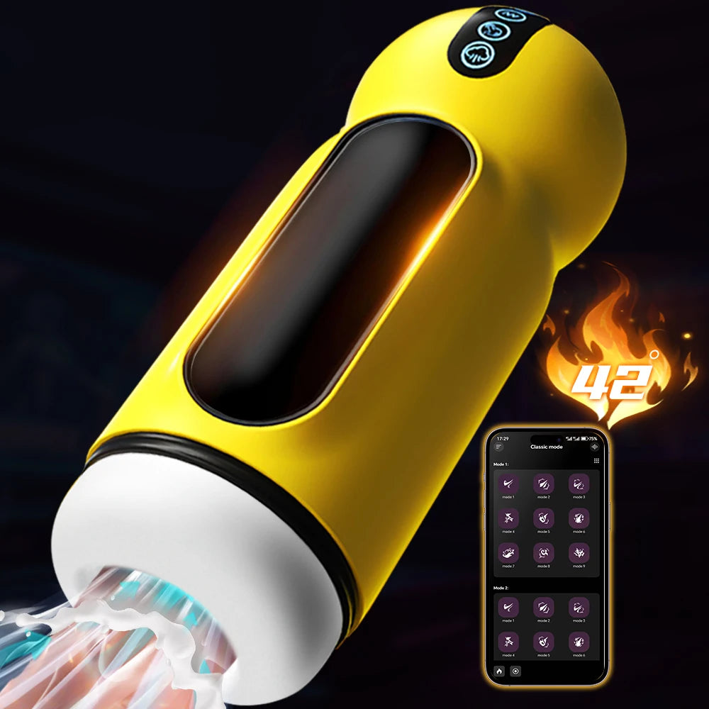 APP Heating Automatic Male Masturbator Cup Sucking Heated Vibration Vacuum Pocket Pussy Stroker Blowjob Penis Sex Toys For Men