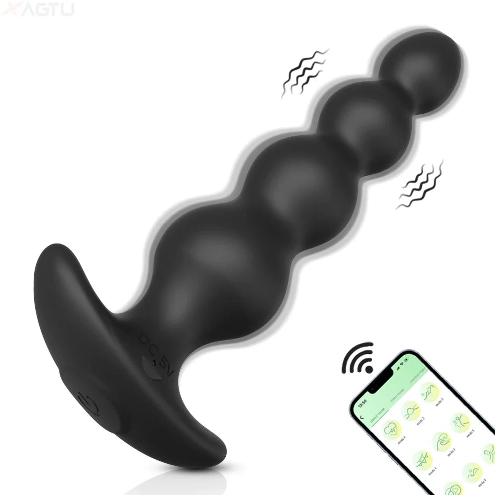 APP Bluetooth Anal Vibrator for Men Prostate Massager Wireless Remote Butt Plug Vibrating Adult Sex Toys for Women Male Gay