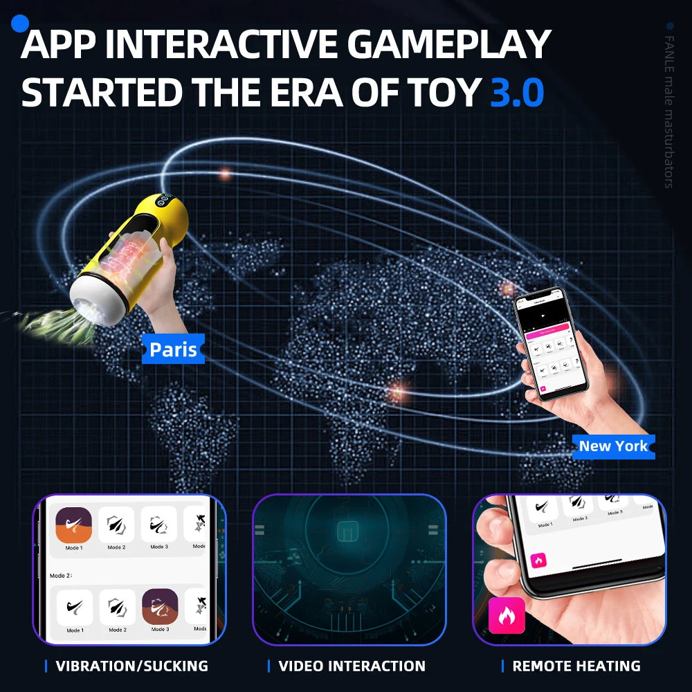 APP Heating Automatic Male Masturbator Cup Sucking Heated Vibration Vacuum Pocket Pussy Stroker Blowjob Penis Sex Toys For Men