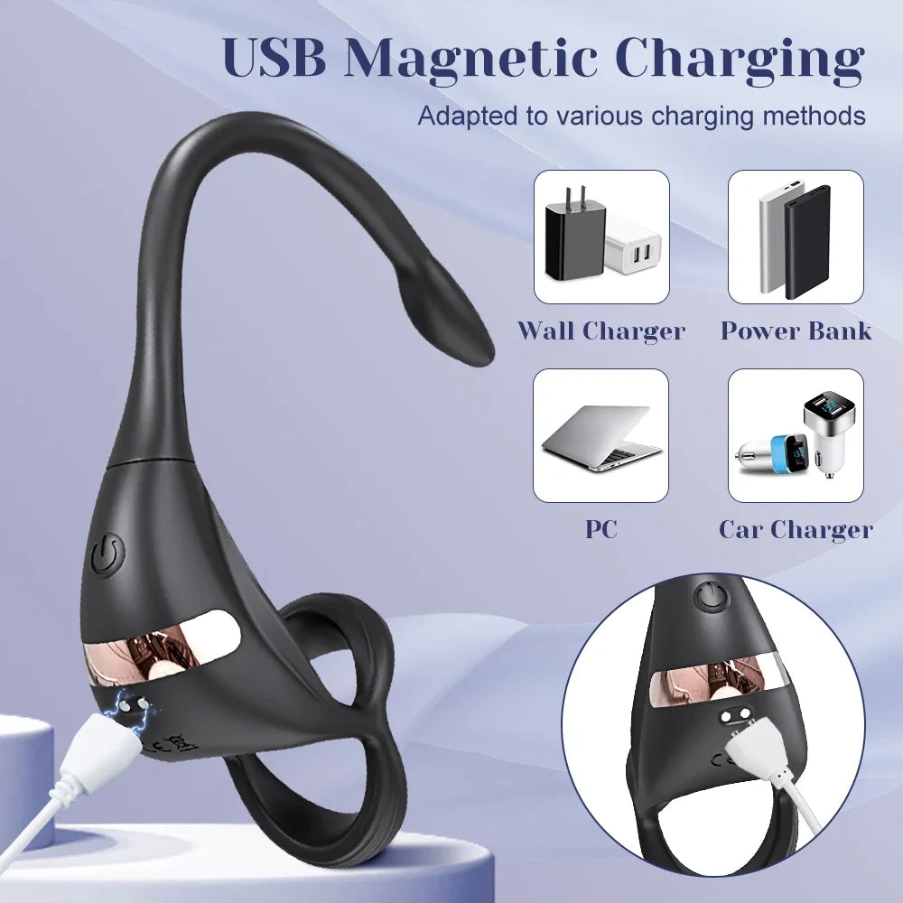 Vibrating Cock Ring Male Prostate Massager Stimulator for Men APP Control Sex Toy for Couples Anal Vibrator Penis Ring Butt Plug