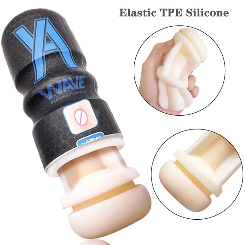 YAFEI Powerful Sucking Masturbation Cup Realistic Anal Vagina Pocket Pussy Blowjob Massager Male Masturbator Sex Toys for Men