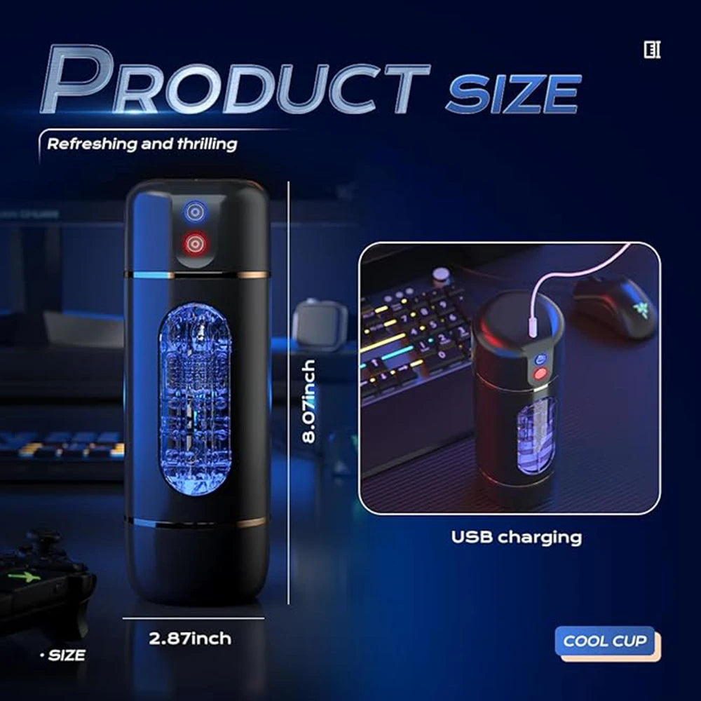 LILO Electric Auto-Stroking Masturbator Cup for Men - Smart Control, 10 Vibration Modes, Waterproof & Rechargeable Adult Sex Toy