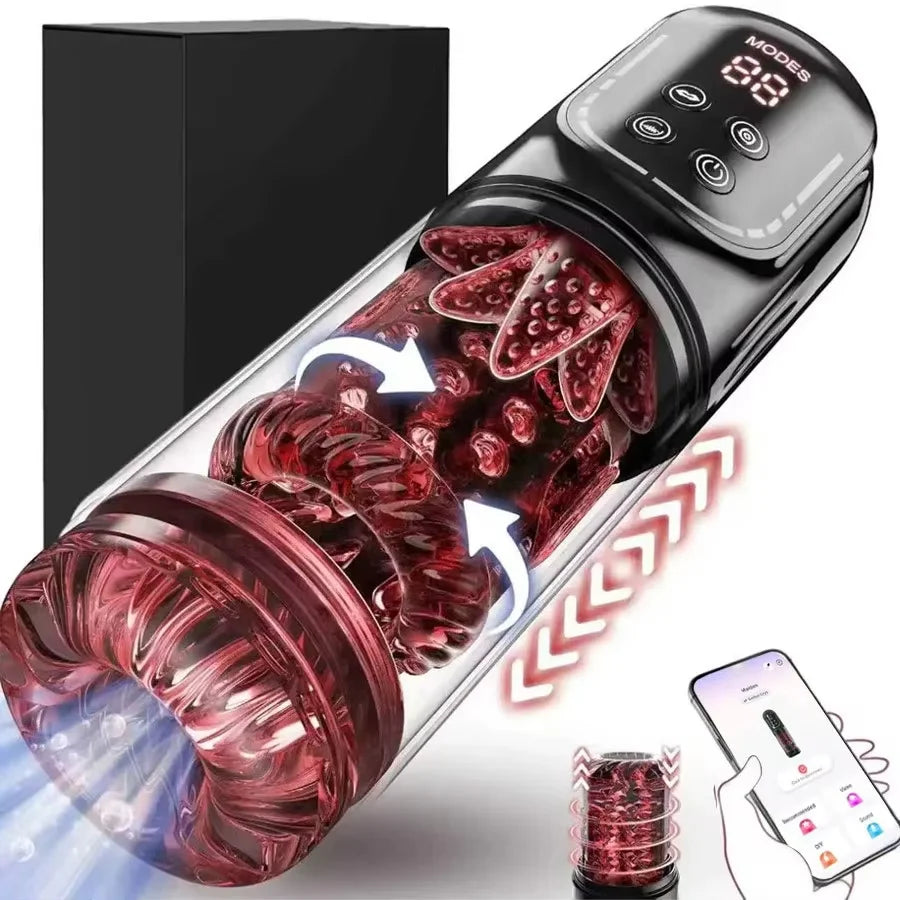 Automatic Male Masturbator Cup Penis Pump 7 Modes Sucking Rotating Licking Modes Pocket Pussy Stroker Blowjob Sex Toys For Men