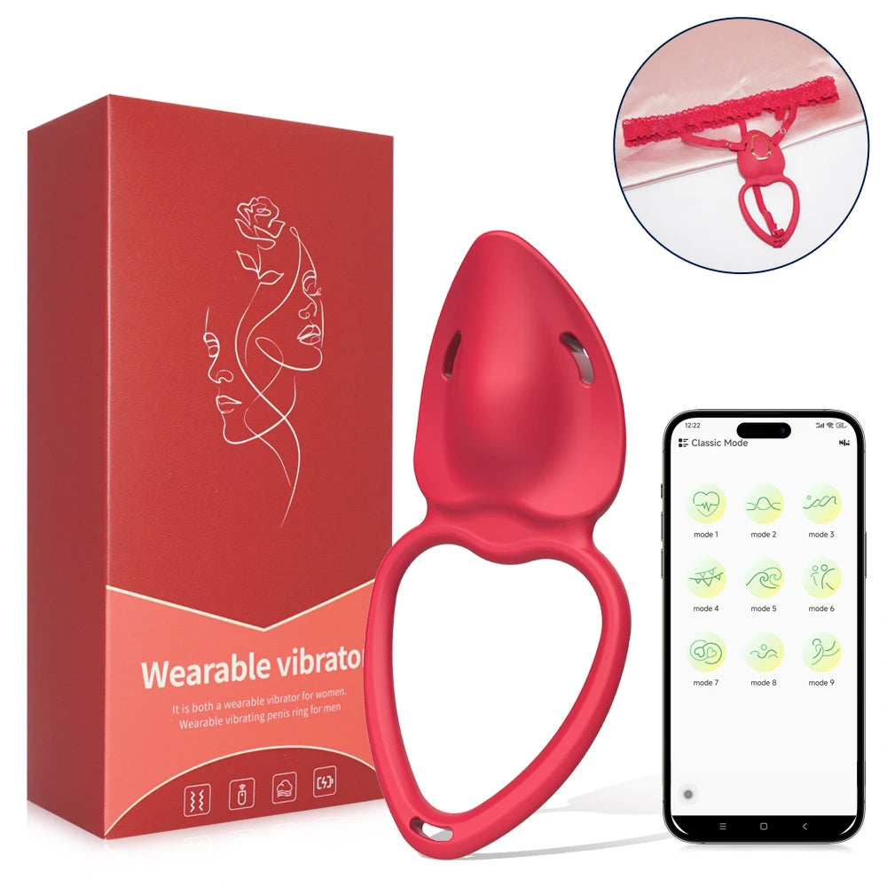 Wearable Panty Vibrator Sex Toys for Women Clitoral Stimulator Penetration Vibrator APP Control Penis Ring for Couple Women Men